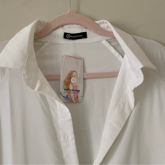 Elegant White Tiered Midi Dress - Picture 4 of 10